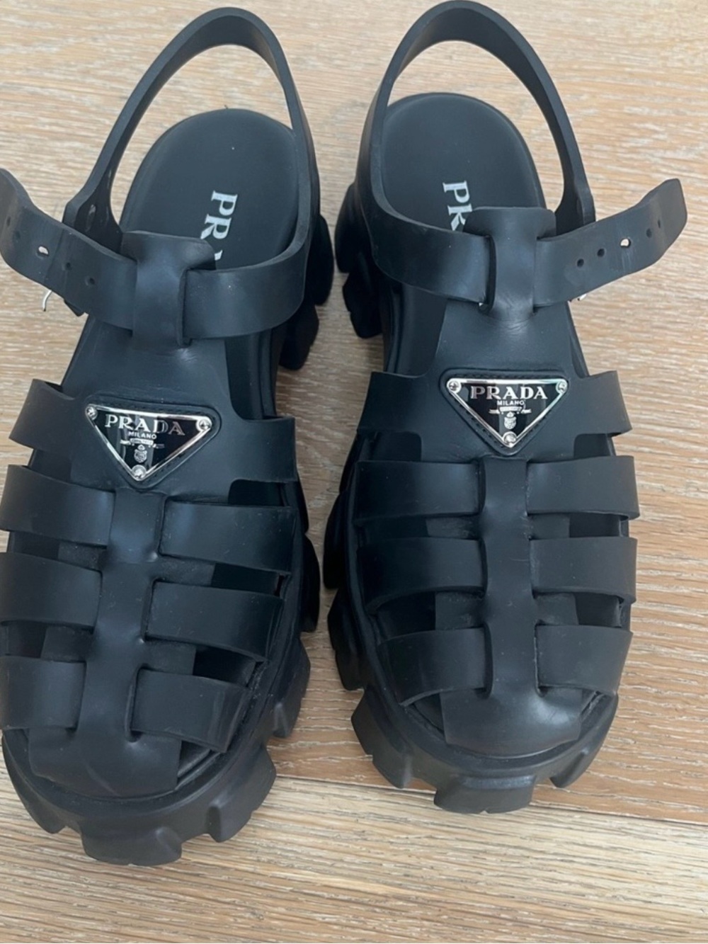 Prada Rubber Monolith Sandals